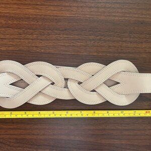 Club Monaco Wide Waist Belt Knot Nude Leather XS